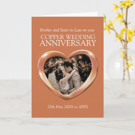 Cartão Copper 7th wedding anniversary photo card