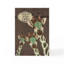 Copper & Teal Giraffes Best Father's Day Card