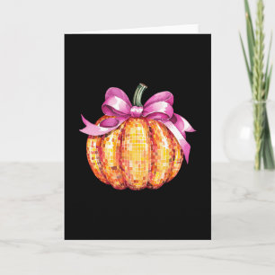 Cartão Coquete Abóbora Laço Rosa Outono Y'all Dia de Ação