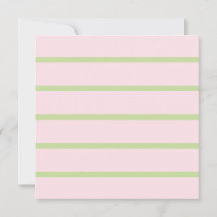 Cartão Coquete Chic Preppy Listras de Verde e Rosa Pastel