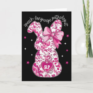 Cartão Coquete Pink Floral Bunny Slp Fala Linguagem Pat