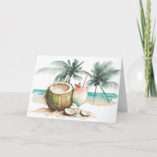 Cartão Coquetel Tropical Birthday