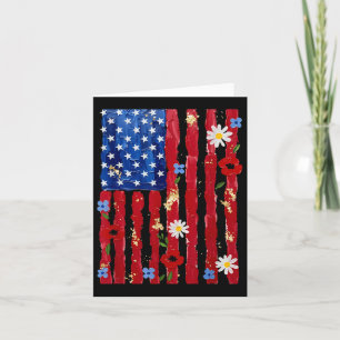Cartão Coquette American Flag Floral 4º De Julho Women Gi