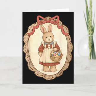 Cartão Coquette Bow Funny Bunny Eggs Rabbit Happy Easter