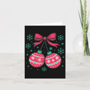 Cartão Coquette Christmas Cherries Holly Xmas Jolly Girly