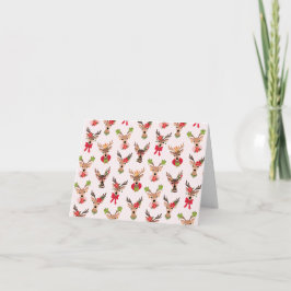 Cartão Coquette Christmas Preppy Reindeer