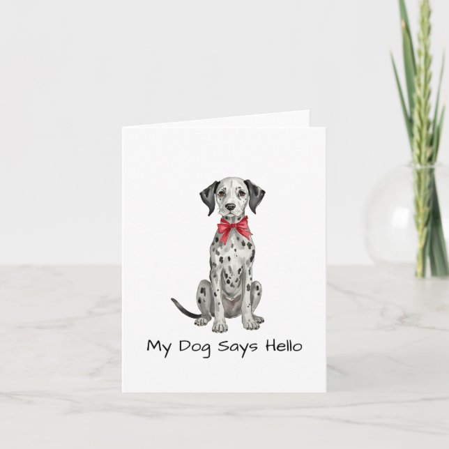Cartão Coquette Dalmatian Puppy Watercolor (Frente)