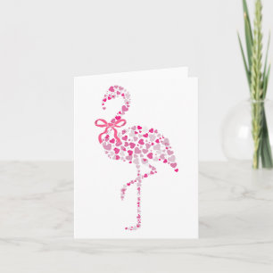 Cartão Coquette Flamingo Heart Pink Dia de os namorados W