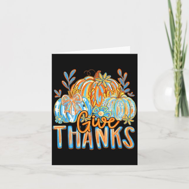 Cartão Coquette Give Thanks Christian Thanksgiving Floral (Frente)