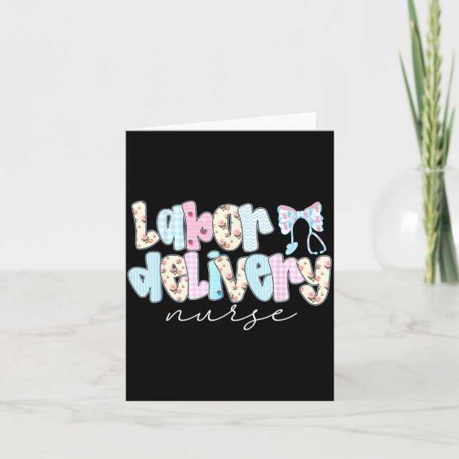 Cartão Coquette Labor And Delivery Nurse Crewneck, Bow St (Frente)