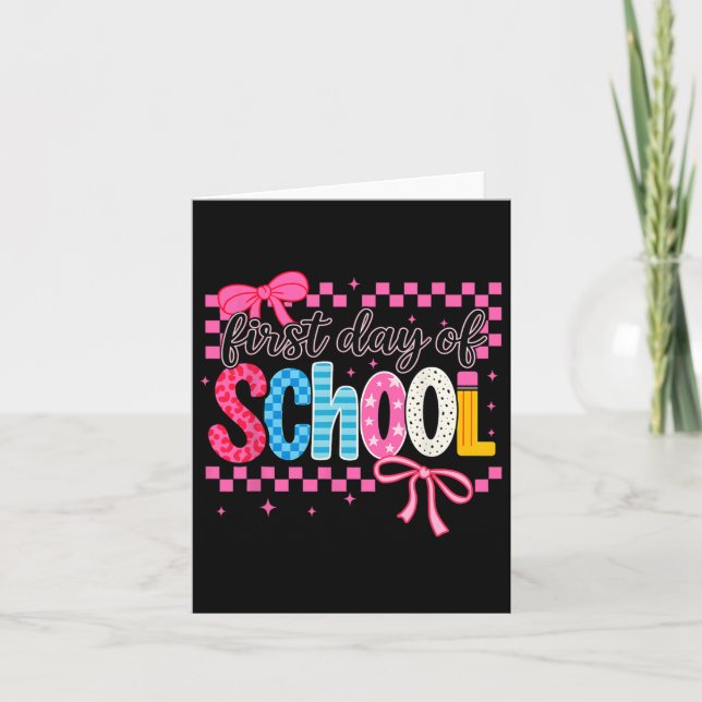 Cartão Coquette Primeiro Dia Da Escola (Frente)