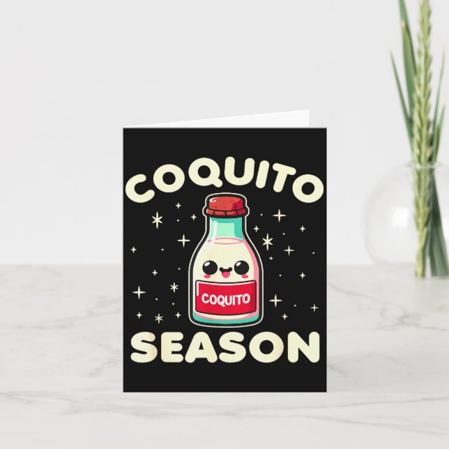 Cartão Coquito Season - Puerto Rican Coquito Christmas  (Frente)