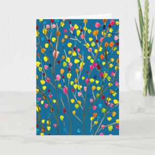 Cartão Cor d'água da árvore arco-íris