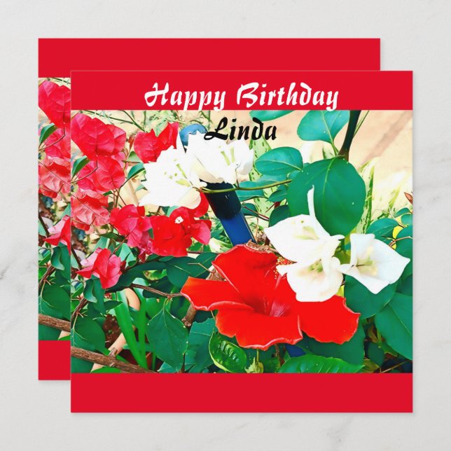 Cartão Cor de Água do Calçado Vermelho do Dia de Nascimen (Frente/Verso)