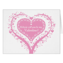 cartão cor-de-rosa da árvore dia de os namorados