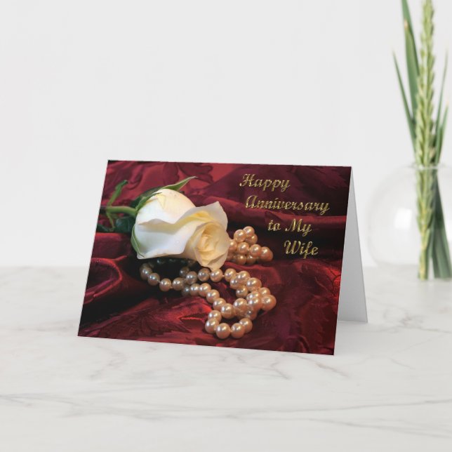 Cartão cor-de-rosa da esposa do aniversário (Frente)