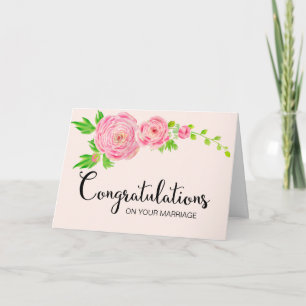 Cartão cor-de-rosa das felicitações do ranúncu