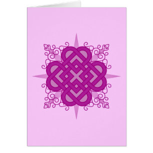 Cartão cor-de-rosa de "Quadheart" do céltico