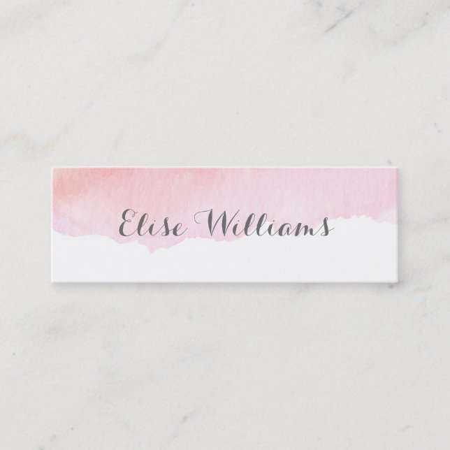 Cartão cor-de-rosa do contato da aguarela (Frente)