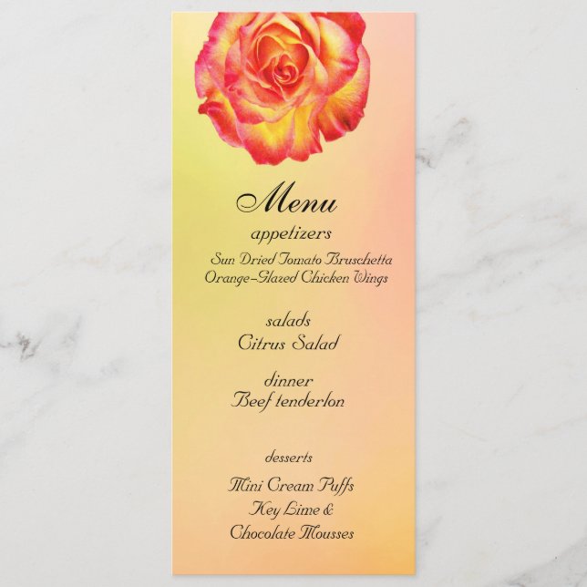 Cartão cor-de-rosa do menu do casamento do circo (Frente)