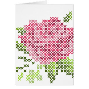 Cartão cor-de-rosa do ponto transversal