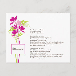 Cartão cor-de-rosa & verde à moda do sentido do