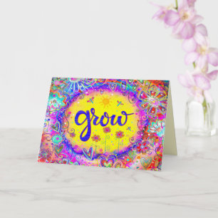 Cartão Cor do crescimento amarelo Bonito branco