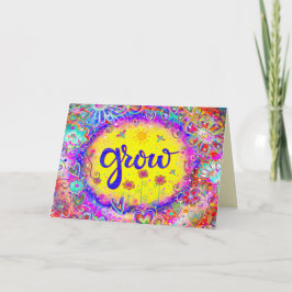 Cartão Cor do crescimento amarelo Bonito branco