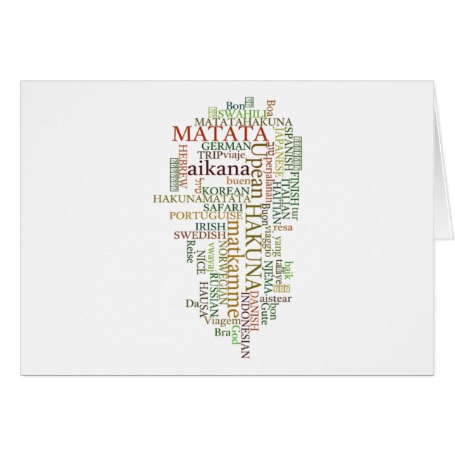 Cartão Cor do presente de Hakuna Matata (Frente Horizontal)