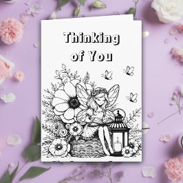 Cartão Cor-me | Fadas e Contos de Fadas Pensando em Você