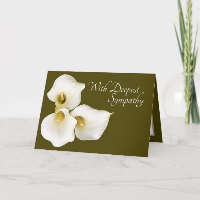 Cartão Cor Verde-Olival Calla Lily Simpatia (Frente)