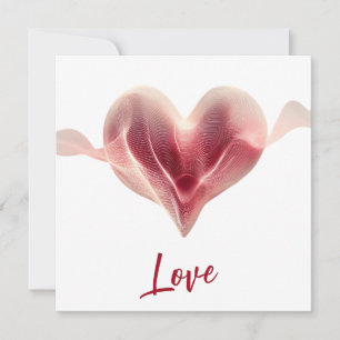 Cartão Coração Abstrato Radiante de Amor