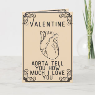 Cartão Coração Anatômico de Estilo Vintage Valentim Engra