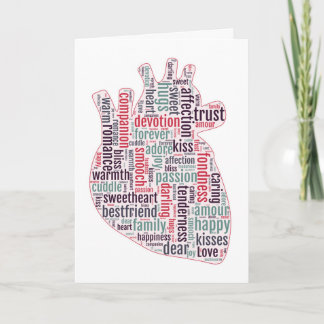 Cartão Coração anatômico dos namorados alternativos