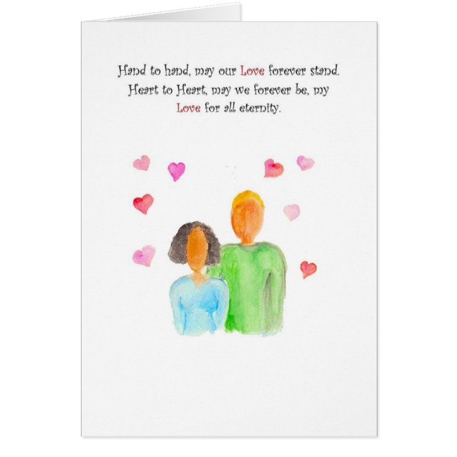 Cartão Coração ao coração BF/WM brilhante (Frente)