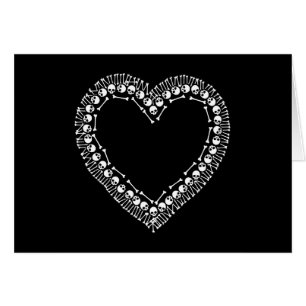 Cartão Coração bonito do crânio