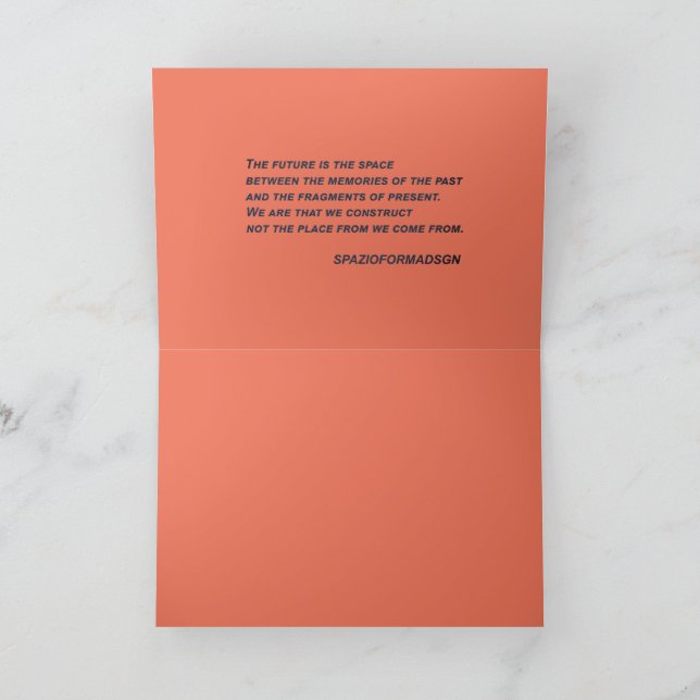 Cartão "Coração branco em preto do sol" & Futuro (Interior)