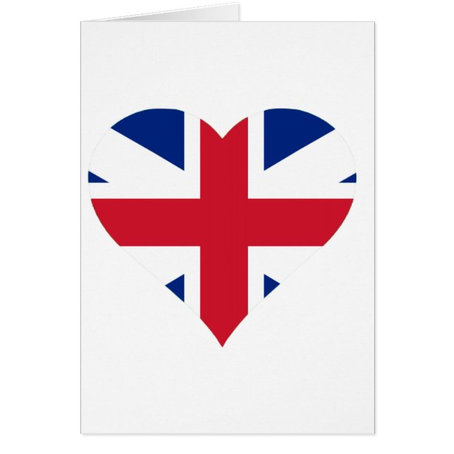 Cartão Coração britânico da bandeira (Frente)