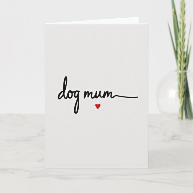 Cartão Coração Carmesim Mãe de Cachorro (Frente)