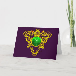 Cartão CORAÇÃO CELTA DO SANTO PATRÍCIO,roxo,branco