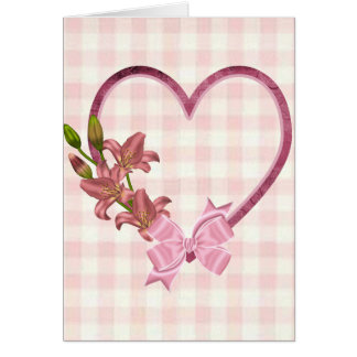 Cartão Coração com arranjo floral