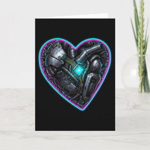 Cartão Coração Cyberpunk Pulso de São Valentim