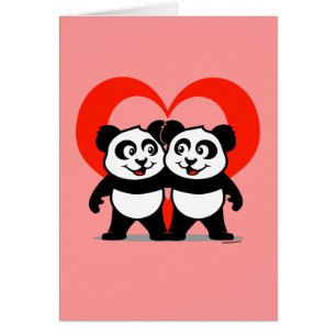Cartão Coração da panda