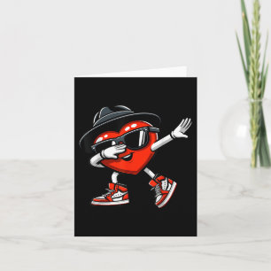 Cartão Coração Dabbing Engraçado Amor Crianças Meninos Ho