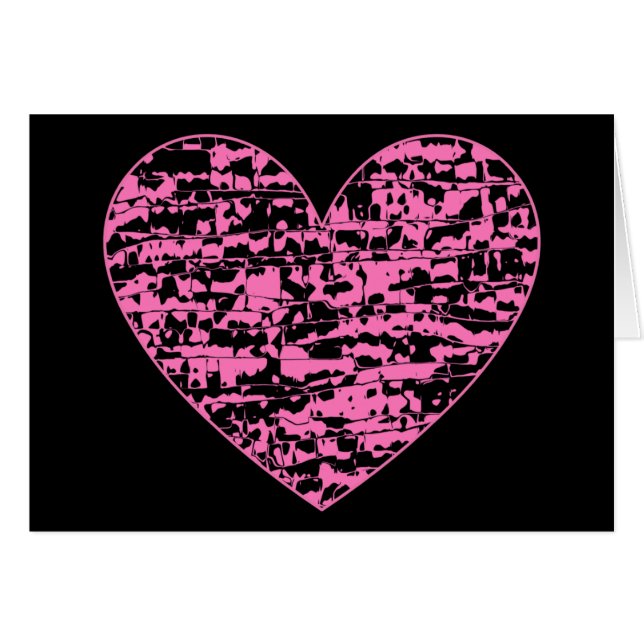 Cartão Coração de abstrato (Frente horizontal)