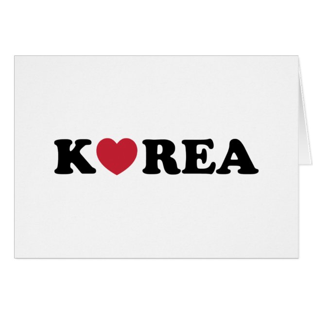 Cartão Coração de Amor da Coreia (Frente Horizontal)