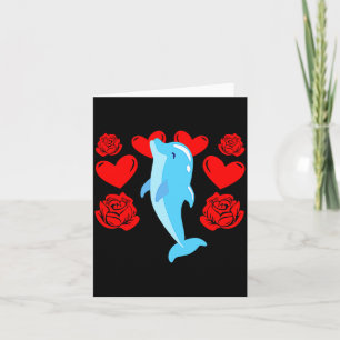Cartão Coração de Amor Dia dos Namorados Rosas Golfinho M