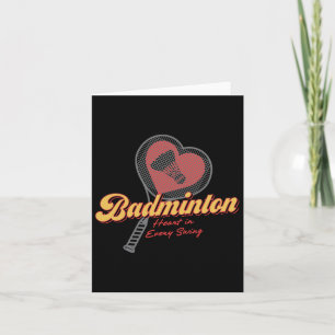 Cartão Coração De Badminton Em Cada Design Swing
