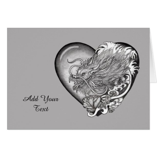Cartão Coração de Dragão (Frente horizontal)