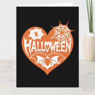 Cartão Coração de Halloween, Forma de Coração Laranja, Ar